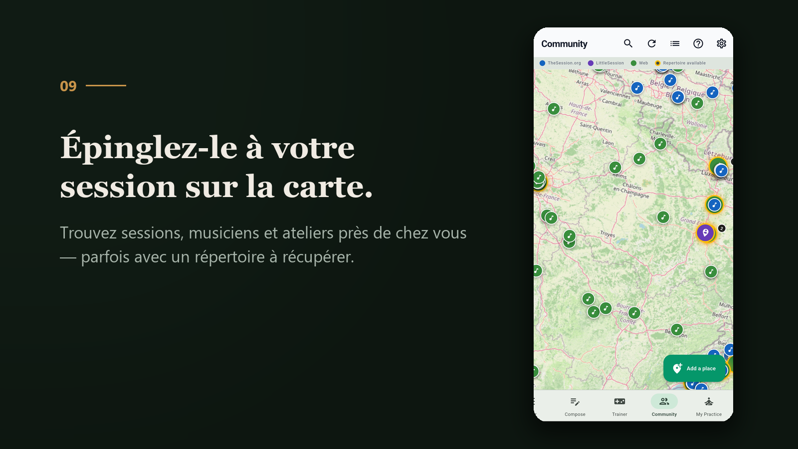 &Eacute;pinglez votre r&eacute;pertoire &agrave; votre session sur la carte de la communaut&eacute;
